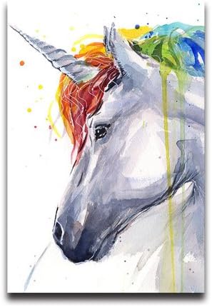 Flipped Summer Art Painting Unicorn Wall Art Home Bathroom Decor Customized Posters 16"x 24"