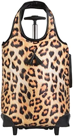 Lightweight Insulated Rolling Tote, Cheetah