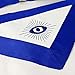 deDecoml Masonic Apron Synthetic Leather Blue Lodge Master Mason Blue Grosgrain Ribbon Borders