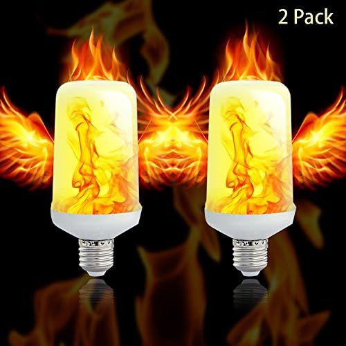 Honpal Flame Bulb with E26 Base, LED Flame Effect Fire Light Bulbs Replaces Traditional Candle Lights For Hotel/ Bars/ Home/ Restaurants . (2 Pack)