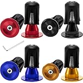 Boao 4 Pairs Bike Handlebar End Caps, Bar End Plugs with Tool for MTB | Aluminum Alloy Caps in 4 Colors, Installation Hex Wrench Included, Fits Most Road Mountain Bicycles, Prevents Opening