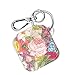 Logity Tile Mate & Tile Sport & Tile Style Case with Carabiner Keychain, Leather Skin Cover for Tile Bluetooth Tracker, Anti-Lost Design, Spring Flower