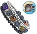 Essential Oil Diffuser Chakra Bracelet: Aromatherapy Bracelet w/Real Lava Rocks & Mineral Stones for Alignment & Relaxation w/Bonus Oil for Anxiety