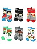 Justice League Boy's 6 pack Socks with Grippers