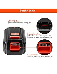 Topbatt 40 Volt 2.5Ah Batería para Black and Decker 40V Litio MAX Batería de repuesto LBX2040 LBXR36 LBXR2036 LST540 LCS1240 LBX1540 LST136W
