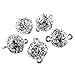 BEADNOVA 5 Pcs Bling Rhinestone Pave Ball Magnetic Beads Clasp Strong Jewelry Clasps Findings for Bracelet Necklace Jewelry Making (Silver Plated)