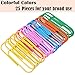 BronaGrand 4 Inch Extra Large Paper Clips Vinyl Coated, 25 Pieces Jumbo Giant Paper Clip,Mixed Colors