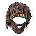 Yosang Windproof Ski Mask Warm Knitted Beanie Hat Cap (Brown Wig & Brown mask)