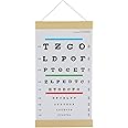NOYOC Eye Charts for Eye Exams 10 Feet, Snellen Eye Chart with Wooden Frame for Wall Decor, 15x8 Inches Canvas Low Vision Eye Chart for Kids Gifts (1 Pack 10 Feet)