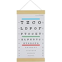 NOYOC Eye Charts for Eye Exams 10 Feet, Snellen Eye Chart with Wooden Frame for Wall Decor, 15x8 Inches Canvas Low Vision Eye