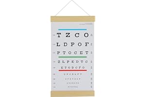 NOYOC Eye Charts for Eye Exams 10 Feet, Snellen Eye Chart with Wooden Frame for Wall Decor, 15x8 Inches Canvas Low Vision Eye