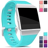 Hotodeal For Fitbit Ionic Bands Waterproof, Replacement Sport Strap Accessory Wristbands for Ionic Fitbit Smartwatch, 13 Classic Colors, Teal, Large