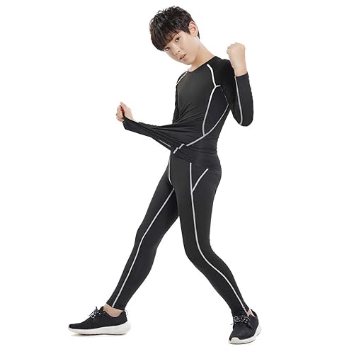 Tesuwel 2/3/4 Pcs Boys Girls Base Layer Athletic Compression