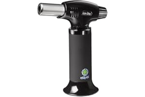 Whip-It! Ion Lite Torch, All Black. Butane Torch Lighter, Refillable Cooking Torch with Adjustable Flame, Safety Lock for Soldering, Kitchen, Welding