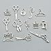 Sewing Charms Collection-100g About (60-65pcs) Antique Silver Craft Supplies Sewing Charms Pendants for Crafting, Jewelry Findings Making Accessory for DIY Necklace Bracelet (M003)