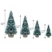 DECARETA 35 PCS Sisal Trees Mini Green Bottle Brush Trees with Wood Base Artificial Snow Frost Trees Ideal for Christmas DIY Craft Party Decoration (4 Size)