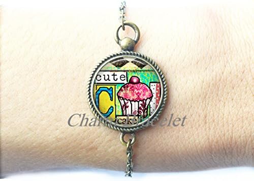 beautiful, Fashion, Bracelet, Fashion,Cute Cupcake Collage Bracelets, cupcake Bracelet resin Bracelets, cupcake Bracelets,Modern, Fashion, Bracelet, Birthday, Friendship, Sister, Gift, Jewelry-ZE157