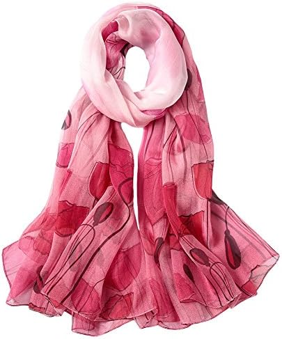 Womens 100% Mulberry Silk Head Scarf For Hair Ladies Silk Floral Head Scarfs
