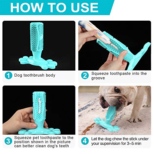 dasaba Dog Chew Toys for Aggressive Chewers,Teeth Cleaning Chewing Toys for Small & Medium Large Breed Dogs Durable Non-Toxic Elastic Rubber Pets Toothbrush Dog Toys