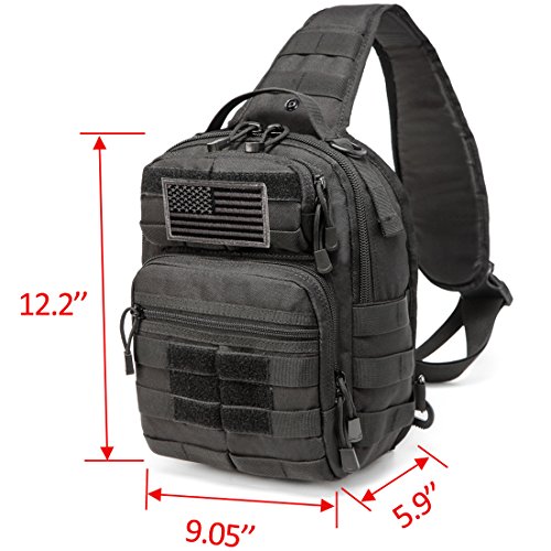 CRAZY ANTS Tactical Sling Bag Rover Molle Pack Shoulder Sling Backpack