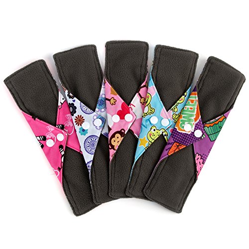 UPC 750810595349, HailiCare 9.8 Inches Bamboo Reusable Sanitary Pads, Pack of 5 - Regular Flow, Washable Menstrual Cloth Sanitary Pads with Bamboo-charcoal Absorbency, Random Color