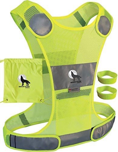 REFLECTIVE RUNNIG VEST for Runners, Jogging, Walking, Dog Walking, Biking with Pocket and Two 3M Reflective Safety Bands, for Women, Men, kids, Comfortable Adjustable Fit, Lightweight (Small/Medium)