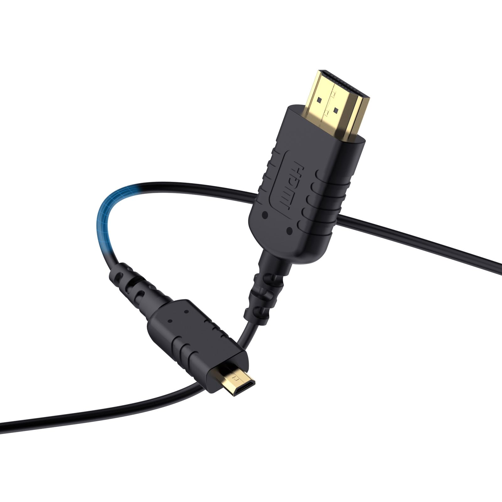 Ultra Thin 4K Micro HDMI to HDMI Cable 1.5FT, 2.5mm Slim HDMI 2.0 Cable, Support High Speed 4K@60Hz 2160p 1080p 18gbps 3D HDR for Camera, Camcorder