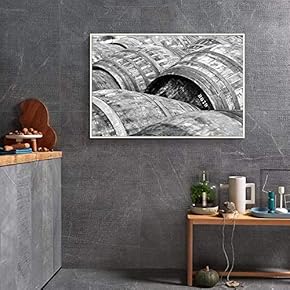 Floating Framed Canvas Wall Art for Living Room, Bedroom Black and White Landscape Canvas Prints for Home Decoration Ready to Hang - 16x24 inches