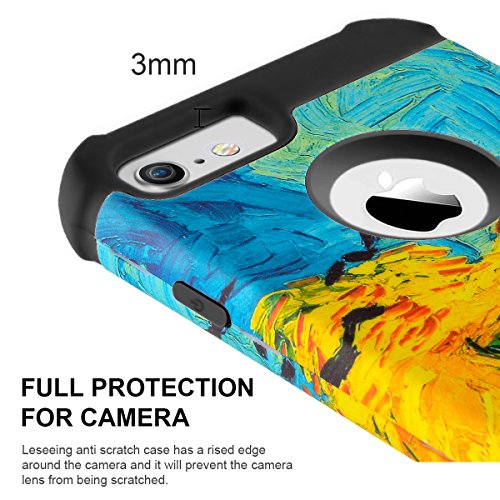 MAXCURY Vincent Willem Van Gogh Painting Series Three Layer Heavy Duty Protective Cover Case for iPhone 6/6s/7/8 Regular Size in 4.7 Inch (Wheat Field with Crows - Black, iPhone 6/6s/7/8) - Thumbnail 3