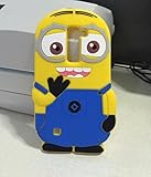 LG K7 / Tribute 5 Case, MobileCentral Cute Minion Soft Silicone Rubber Skin Protective Cover & Stylus Pen