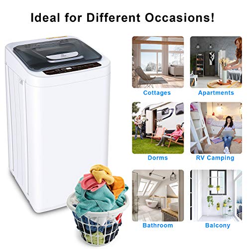MOOSOO FullAutomatic Washing Machine 0.84 cu.ft/6.6 lbs Portable Compact 2 in 1 Laundry Washer