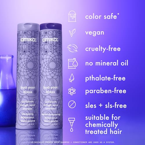AMIKA BUST YOUR BRASS COOL BLONDE STRENGTH REPAIR CONDITIONER, 500ML