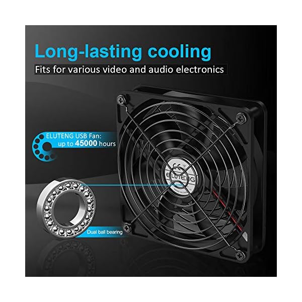 ELUTENG-120mm-Fan-USB-Computer-Fans-USB-Fan-5456CFM-1500RPM-USB-Powered-Cooling-Fan-with-Metal-Grill-Guard-5V-Fan-Compatible-for-PC-PS4-XboxTV-BoxLaptopAV-Cabinet-etc ELUTENG 120mm Fan USB Computer Fans USB Case Fan 54.56CFM 1500RPM USB Powered Cooling Fan with Metal Grill Guard 5V Fan…