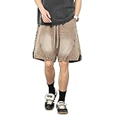 Men's Y2K Baggy Denim Shorts Loose Fit Vintage Harajuku Casual Jorts 2026 Summer Elastic Waist Alt Emo Streetwear