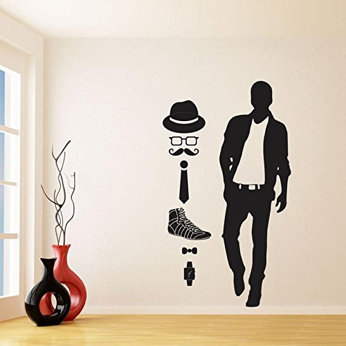 Buy ARWY Stylist Man Wall Sticker for Bedroom Wall Stickers Black Mens