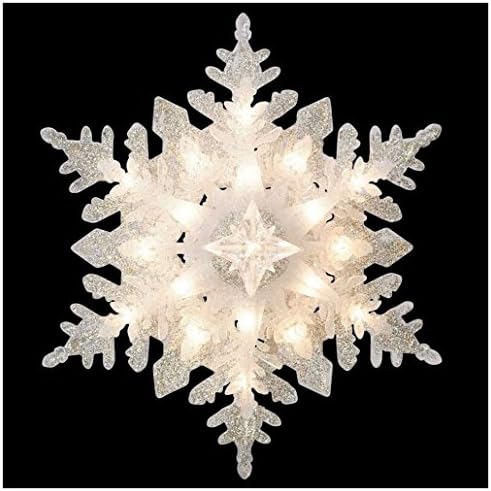 Glittered Snowflake Christmas Tree Topper Holiday Classics Silver Holiday Decor