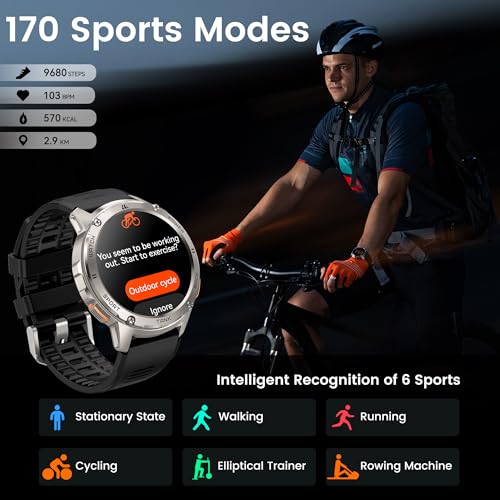 KOSPET Reloj Inteligente Hombre, 1.43" AMOLED HD Display, 5ATM Impermeable, Smartwatch con Llamadas Bluetooth y Whatsapp Notificación, Cuerpo Metálico de Acero Inoxidable (Android/iOS)