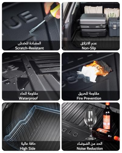 CMPCTR Cargo Liner Trunk Protector Compatible with Jetour G700 2025 2026 6Seats TPE Rubber Heavy Duty Rear Trunk Mats Boot Mats Waterproof Trunk Mats g700 Interior Accessories (6 Seat Trunk Mat)