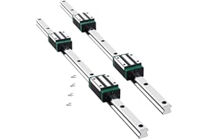 CHUANGNENG Linear Rail 2PCS HGR20 1000mm Linear Guide Rail HGH20CA HGH20 Linear Slide Rail + 4PCS HGH20CA Carriage Slider Block CNC Kit for DIY CNC Routers Lathes Mills