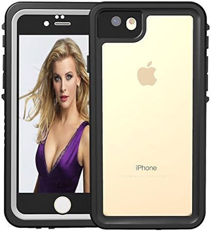 TRONOE iPhone 6/6s waterproof case, Clear Back Upgraded Extreme Durable with Built-in Screen Drop Resistance Fully Protection Sealed Shock Dirt Snow Proof Cover Case for iPhone 6/6s. (Black)