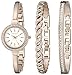 Anne Klein Women's AK/2046RGST Premium Crystal Accented Rose Gold-Tone Bangle Watch and Bracelet Set