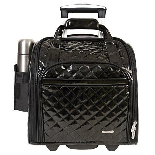 Travelon : Wheeled Underseat Carry-On with Back-Up Bag, Black (Best Leather Carry On Luggage)