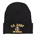 e4Hats.com US Army Veteran Military Embroidered 12 Inch Long Knitted Beanie - Black OSFM