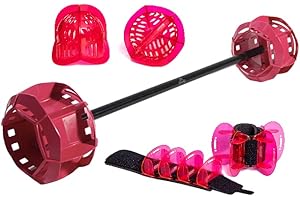 Hydrorevolution Ultimate Pool Exercise Bundle | Medium Resistance Water Weights | Water Exercise Equipment | Aqualogix Pink Bells, Fins & Aquastrength Barbell | Quick Start Guide