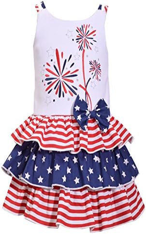 Bonnie Jean Big Girls Red White Blue Americana 4th July Dress 3t Fireworks Amazon Sg Fashion