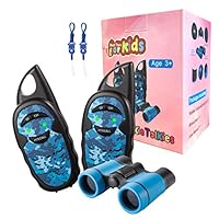 inYYTer Kids Walkie Talkies , 2 Way Radio Walkie Talkies for Kids with Binoculars and Lanyards for Camping, Hiking ,Adventure Open Games for Children