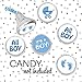 It's a Boy Baby Shower Kisses Candy Stickers, Blue Chocolate Drops Labels - 180 Count