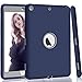 Hocase Compatible with iPad 5th/6th Generation Case, High-Impact Shock Absorbent Dual Layer Silicone+Hard PC Bumper Protective Case - Navy Blue/Grey