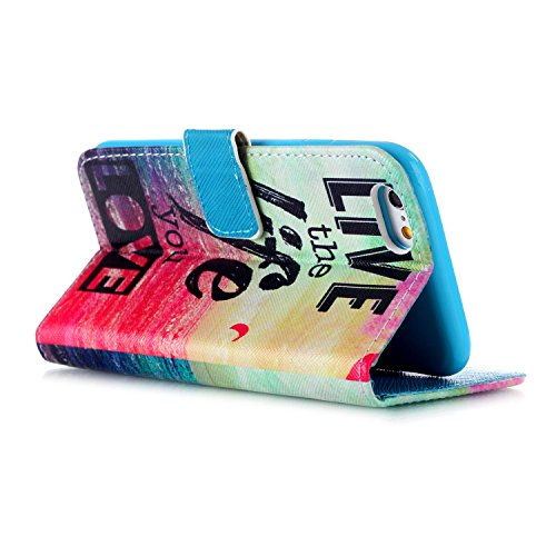 iPhone 6S Case,iPhone 6 Case,JanCalm [Kickstand] Pattern Premium PU Leather Wallet [Card/Cash Slots] Flip Case Cover for iPhone 6/6S + Crystal Pen (Live The Life You Love) - Thumbnail 4