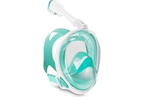 Jwintee Full Face Snorkel Mask, Diving Mask for Kids and Adults,180° Panoramic View Snorkel Mask with Camera Mount, Safe Breathing, Anti-Leak&Anti-Fog